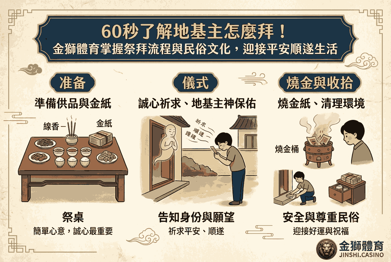 60秒了解地基主怎麼拜！金獅體育掌握祭拜流程與民俗文化，迎接平安順遂生活